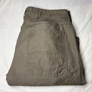 Ridgecut Toughwear Mens 34x34 Canvas Carpenter Work Pants Olive Brown Straight
